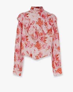 ACTUALEE Printed Cotton Shirt - Red