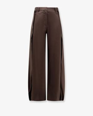 Loewe Cotton And Silk Blend Trousers - Brown