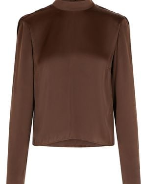 ROTATE BIRGER CHRISTENSEN Bowina' Polyester Blouse - Brown