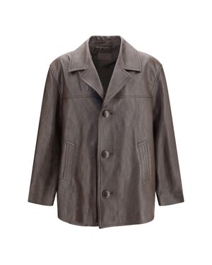 Saint Laurent Grain De Poudre Jacket - Brown