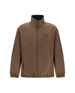 Prada Re-Nylon Down Jacket Corteccia+Nero - Brown
