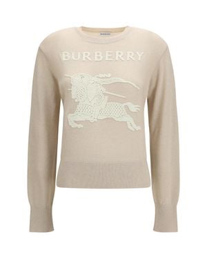 Burberry Ekd Cotton-Wool Jumper - White