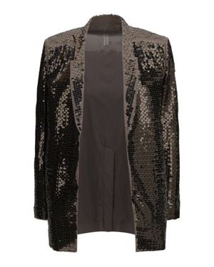 Rick Owens Concordian Embroidered Single-Breasted Jacket - Black