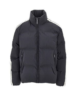 Palm Angels Logo Print Track Puffer Jacket - Blue