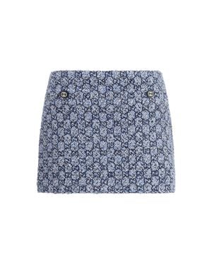 Gucci Gg Tweed Skirt - Blue