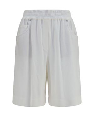Brunello Cucinelli Cotton Piqué Shorts - Grey