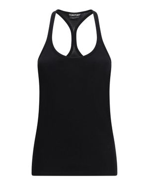 Tom Ford Silk-Blend Ribbed Jersey Tank Top - Black