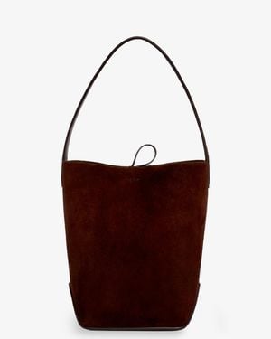 The Row N/S Park Tote Edge Suede Shoulder Bag - Red