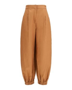 Fendi Balloon Trousers Cotton-Linen - Brown