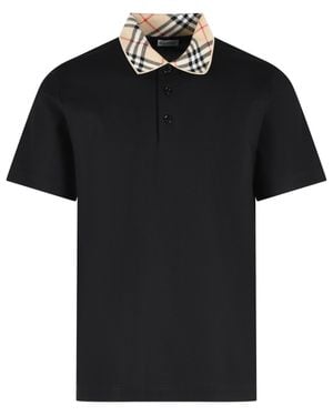 Burberry 'Evan' Cotton Polo Shirt - Black