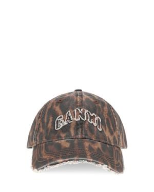 Ganni Ocelot Leopard Cap - Grey