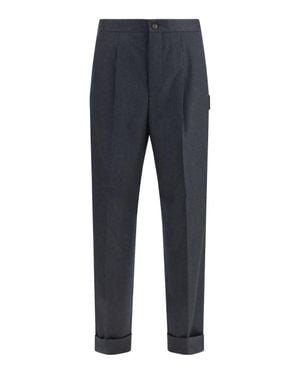 Umit Benan Tailored Wool Trousers Dark - Blue