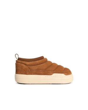 Moonboot Park Suede Cognac Trainers - Brown
