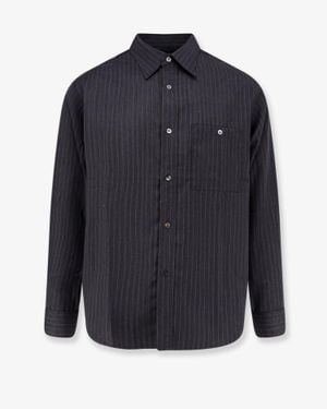 Tonywack Striped Wool Blend Shirt - Blue