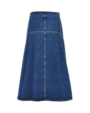 Weekend by Maxmara Cotton Denim Long Skirt - Blue