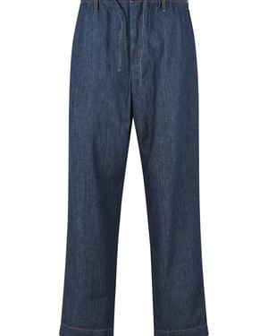 Dries Van Noten 'Penny' Cotton Trousers - Blue