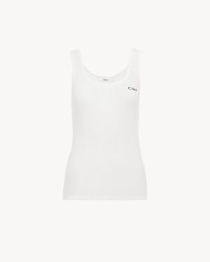 Chloé Chloé Cotton Tank Top - White