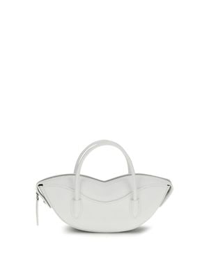 Fiorucci Shoulder Bag Mini Lips Calf Leather - White