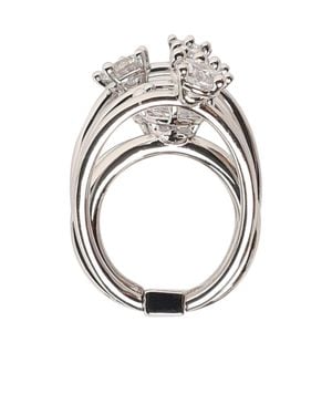 Panconesi Orbit Diamond Brass Ring - White