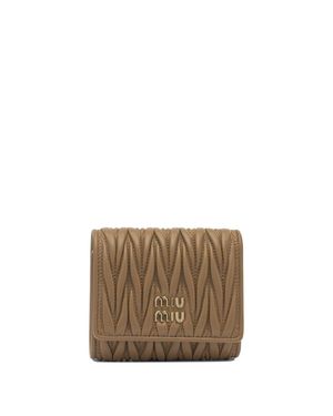 Miu Miu Nappa Matelassè Leather Wallet - Brown