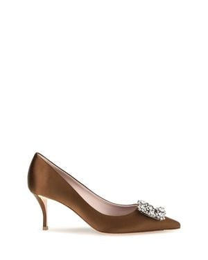 Roger Vivier Efflorescence Satin Court Shoes - Brown