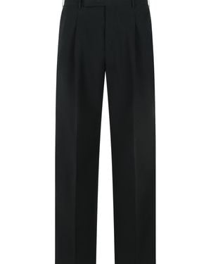 PT01 Quindici Virgin Wool Cotton Trousers - Black