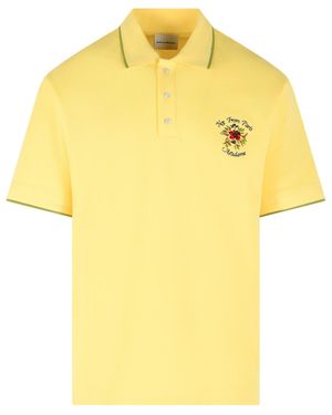Drole de Monsieur Slogan Rose Polo Shirt - Yellow