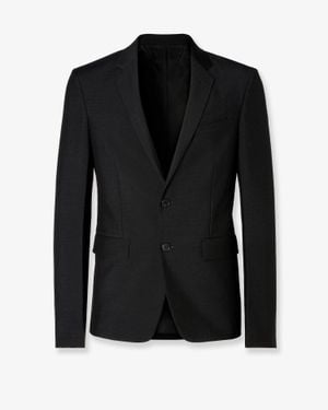 Fendi Slim Fit Kid Mohair Blazer - Black
