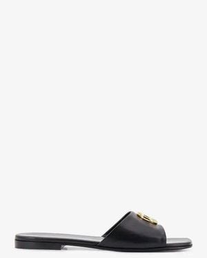 Gucci Gg Leather Slider Sandals - Black