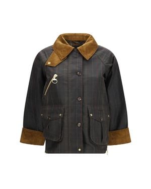 Barbour Marena Check Waxed Jacket Classic Tartan - Black