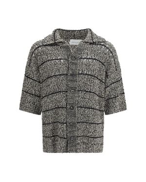 Roberto Collina Mouliné Knit Shirt/Ecru - Gray