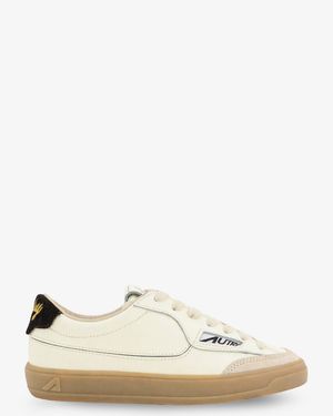 Autry Windscape Leather And Ponyskin Trainers - Natural