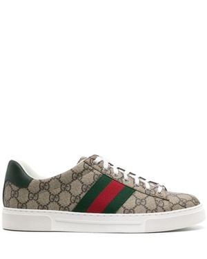 Gucci Ace Gg Supreme Canvas Trainers - Grey
