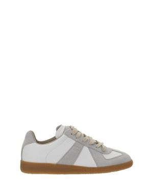 Margiela Leather Trainers Dirty - White