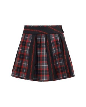 Vivienne Westwood Bell Virgin Wool Mini Skirt Charcoal - Red
