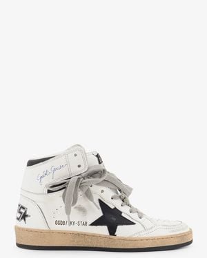 Golden Goose Sky Star Leather Trainers With Iconic Side Logo - White