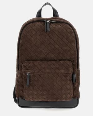 Bottega Veneta Leather Backpack Intrecciato - Brown