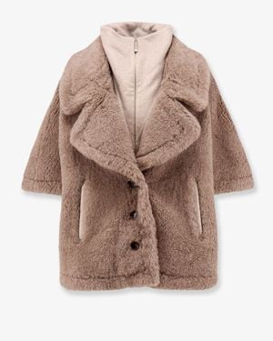 Max Mara Mxapavido 4 Alpaca Cashmere Silk Cape - Brown