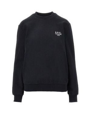 A.P.C. A. P.C. Crewneck Sweatshirt With Logo Embroidery - Black