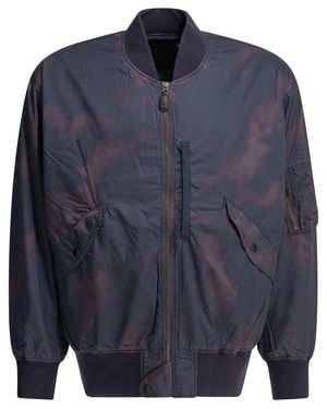 Beams Plus Mil Flight Nylon Cotton Polyurethane Bomber Jacket - Blue