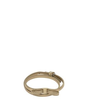 Ferragamo "Bow" Leather Bracelet - Metallic