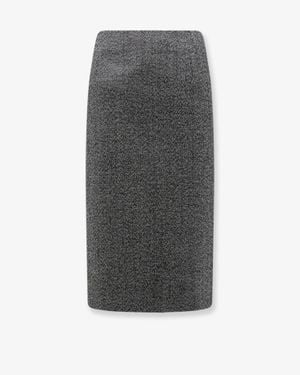 R2W Tweed Wool Midi Skirt - Grey