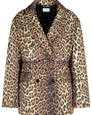 P.A.R.O.S.H. 'Pupil' Leopard Print Polyester Jacket - Brown