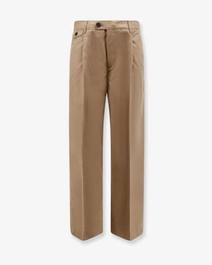 DUNST Pleated Chino Slacks Trousers - Natural