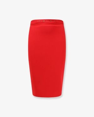 Elisabetta Franchi Essentials Skirt With Monogram Detail - Red