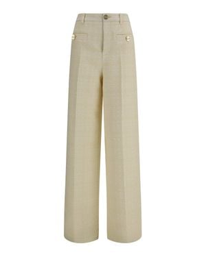 Gucci Cotton Tweed Check Trousers - Natural