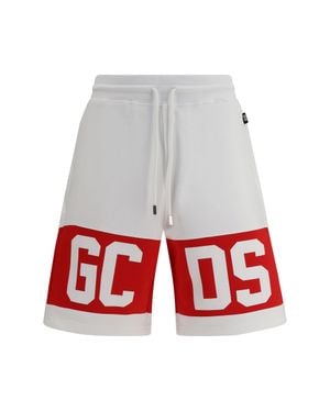 Gcds Sweat Shorts Band Logo - White
