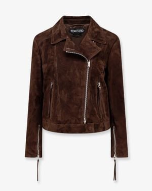 Tom Ford Suede Biker Jacket - Brown