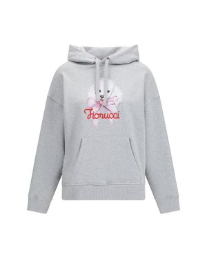Fiorucci Hoodie Poodle Print - White