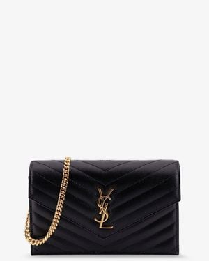Saint Laurent Cassandre Envelope Clutch - Black